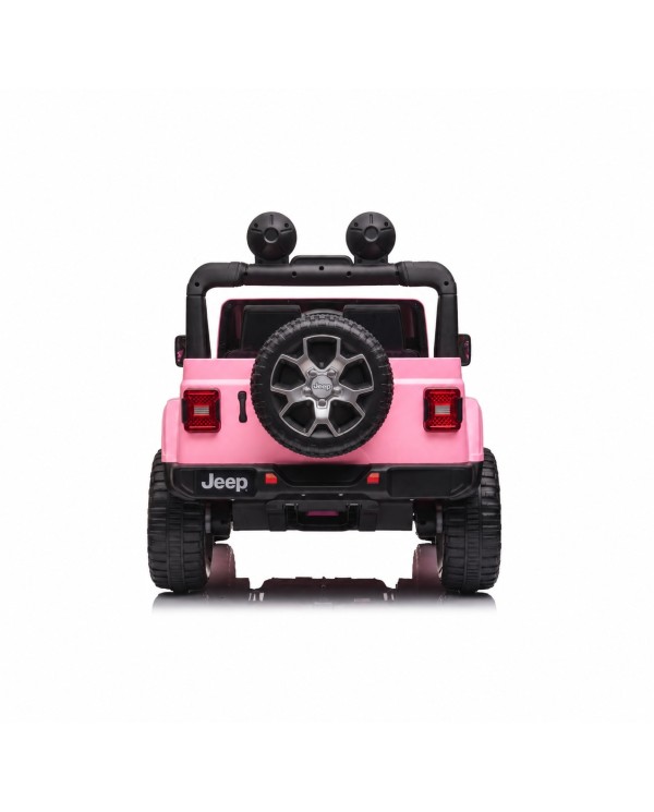 Auto Macchina Elettrica Jeep Wrangler Rubicon 12V per Bambini porte apribili Con telecomando Full accessori Rosa|Toyscar