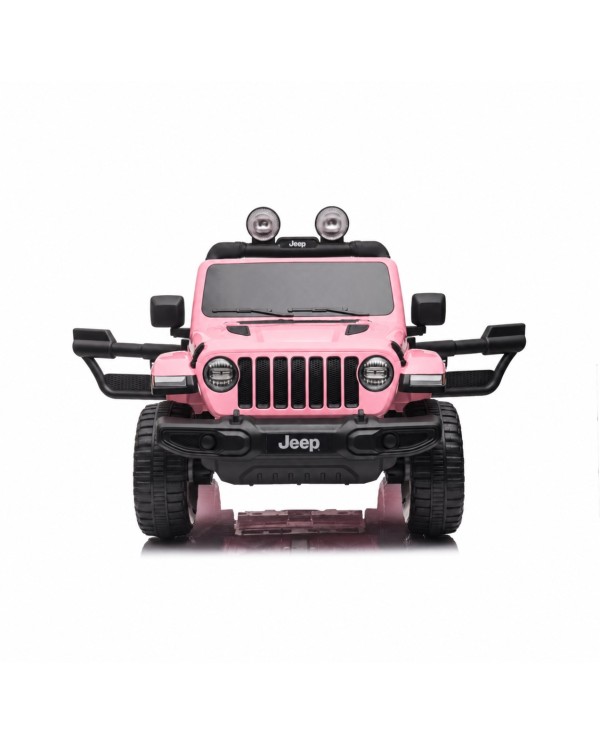 Auto Macchina Elettrica Jeep Wrangler Rubicon 12V per Bambini porte apribili Con telecomando Full accessori Rosa|Toyscar