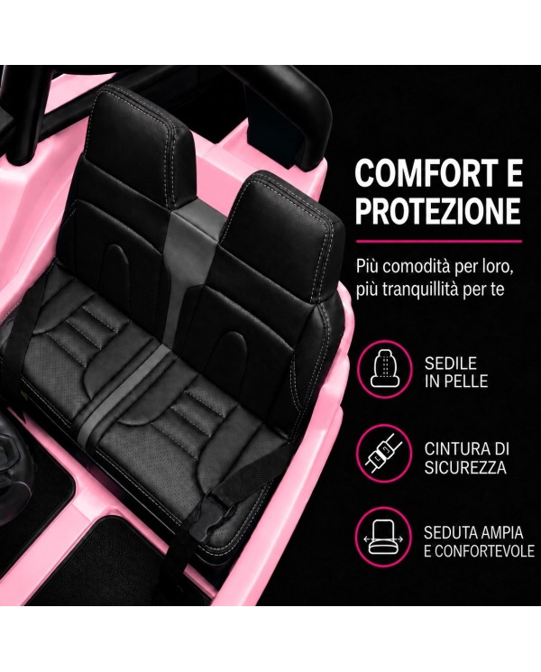 Auto Macchina Elettrica Jeep Wrangler Rubicon 12V per Bambini porte apribili Con telecomando Full accessori Rosa|Toyscar