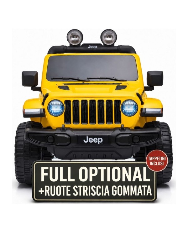 Auto Elettrica Bambini Jeep Wrangler Rubicon 12V Gialla Telecomando Full Optional|Toyscar