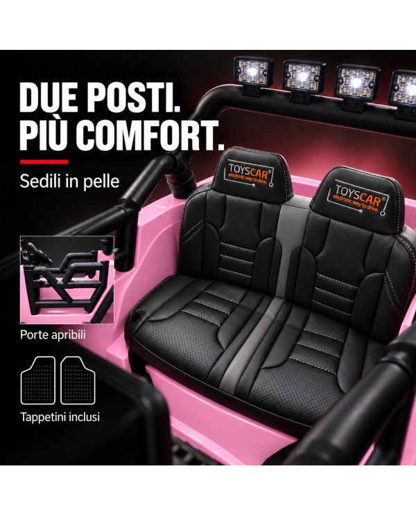 Auto Elettrica per Bambini Big Adventure 24V Rose 2 Posti 400W Sedile in Pelle con Tappetini|Toyscar