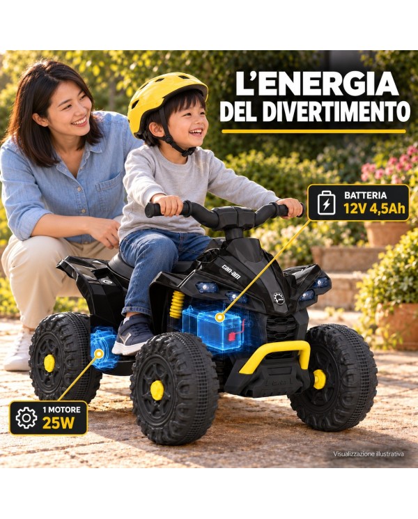 Quad Elettrico Bambini Can-Am Renegade 12V con Bluetooth e MP3|Toyscar